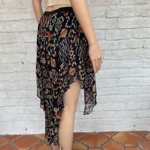 BLU MOON Silk High-Low Skirt, Mini-Lined
